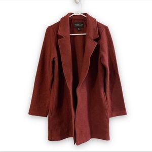 Rachel Zoe Hygge Wool Blend Rust Long Trench Coat, Size M